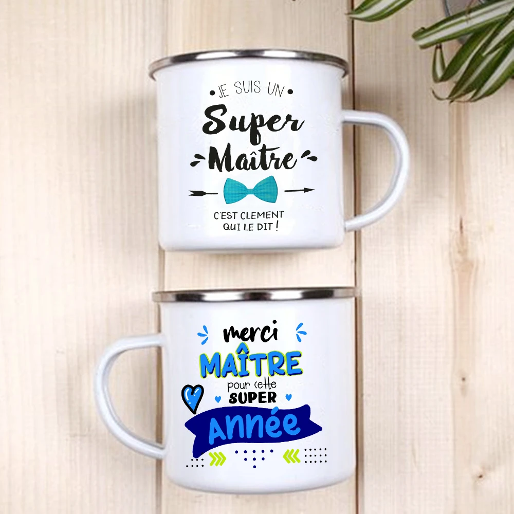 

Thank You Super Teacher Mugs Creative Coffee Cups Drinks Water Cup Enamel Camping Mug School Home Handle Drinkware Teacher Gifts