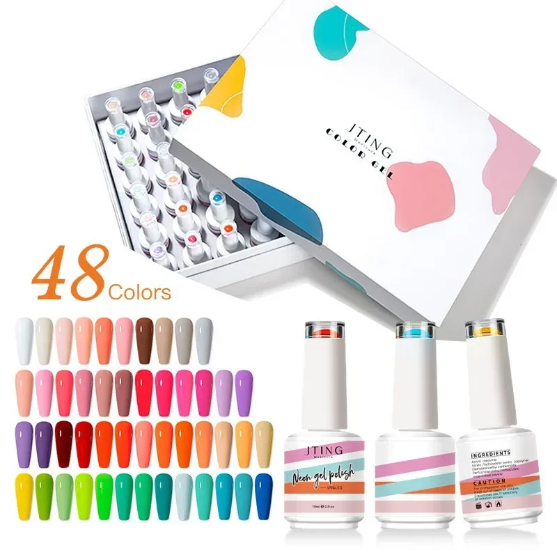 

24 Colors Set 15ML Nail Gel Polish Semi-Permanent Glitter Soak Off Base Top Coat UV LED Nail Gel Varnish Nail Art Manicure
