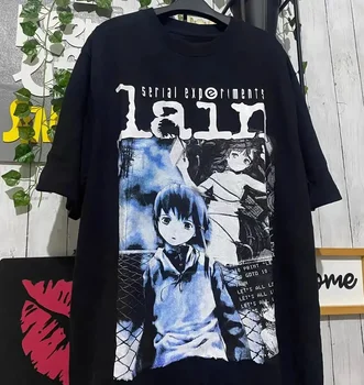 2026 Anime Serial Experiments Lain Graphic Print T Shirt Iwakura Manga Girl Sci Fi Short Sleeve Fashion Oversized T Shirt Women 1