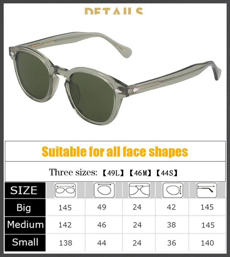 Sunglasses Man Johnny Depp Lemtosh Polarized Sun Glasses Woman Luxury Brand Vintage Acetate Frame Blue Night Vision Goggles