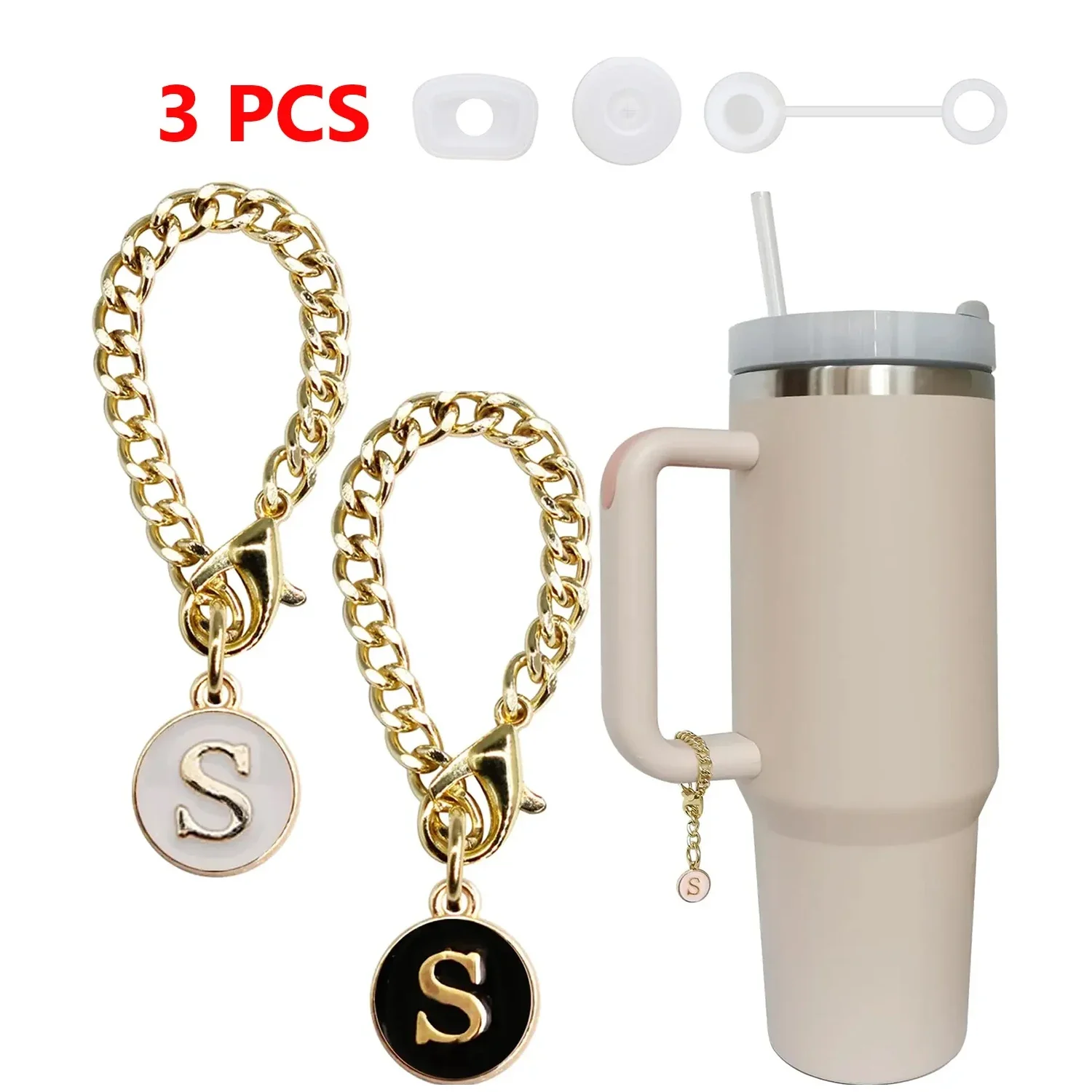 Letter Charm Accessories for Stanley Cup 2PCS Initial Name ID Personalized  Handle Charm for Stanley Tumbler Hydroflask - AliExpress