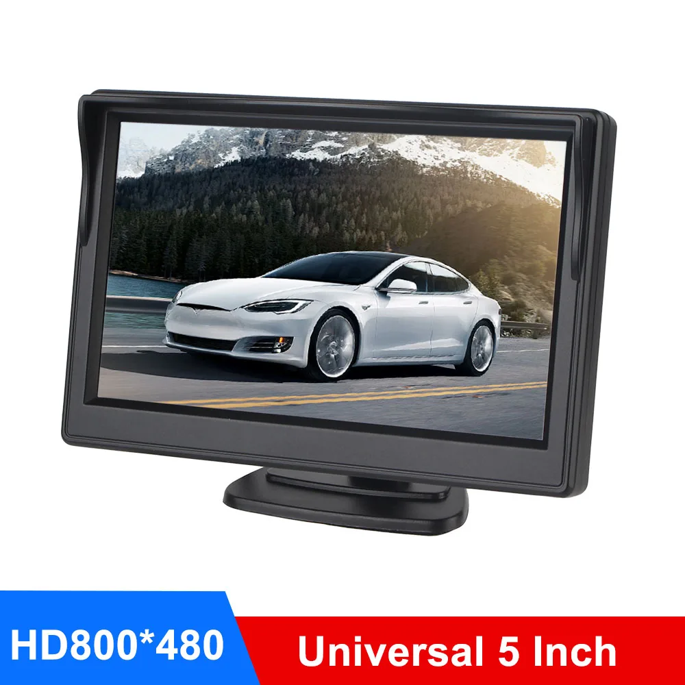 5 inch Reversing Parking Monitor For Reverse Rearview Camera 800*480 with 2 Video Input TFT LCD Screen Car Monitor HD