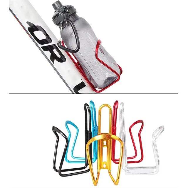 1/2pcs Bicycle Bottle Holder Outdoor Road Mountain Bike Water Kettle Cage Rack Aluminum Alloy Universal Cycling Drink Holder Cup 5