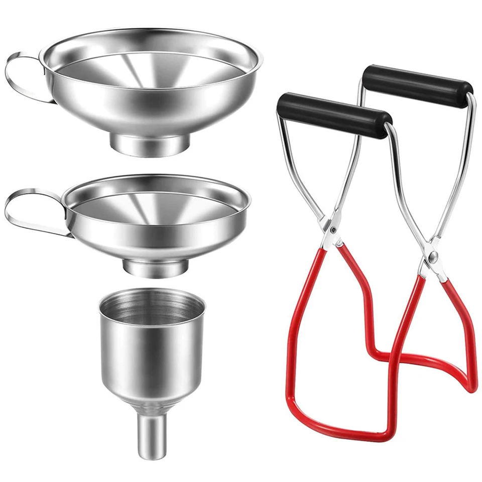 Imbuto In Acciaio Inox Per Inscatolamento - Grande Con Manico Per Barattoli A Bocca Larga E Regolare