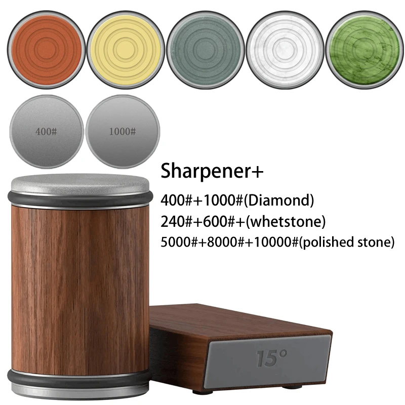 Enhanced Knife Sharpening and Storage Kitchen Accessory Set with Diamond Stone and Magnetic Holder
