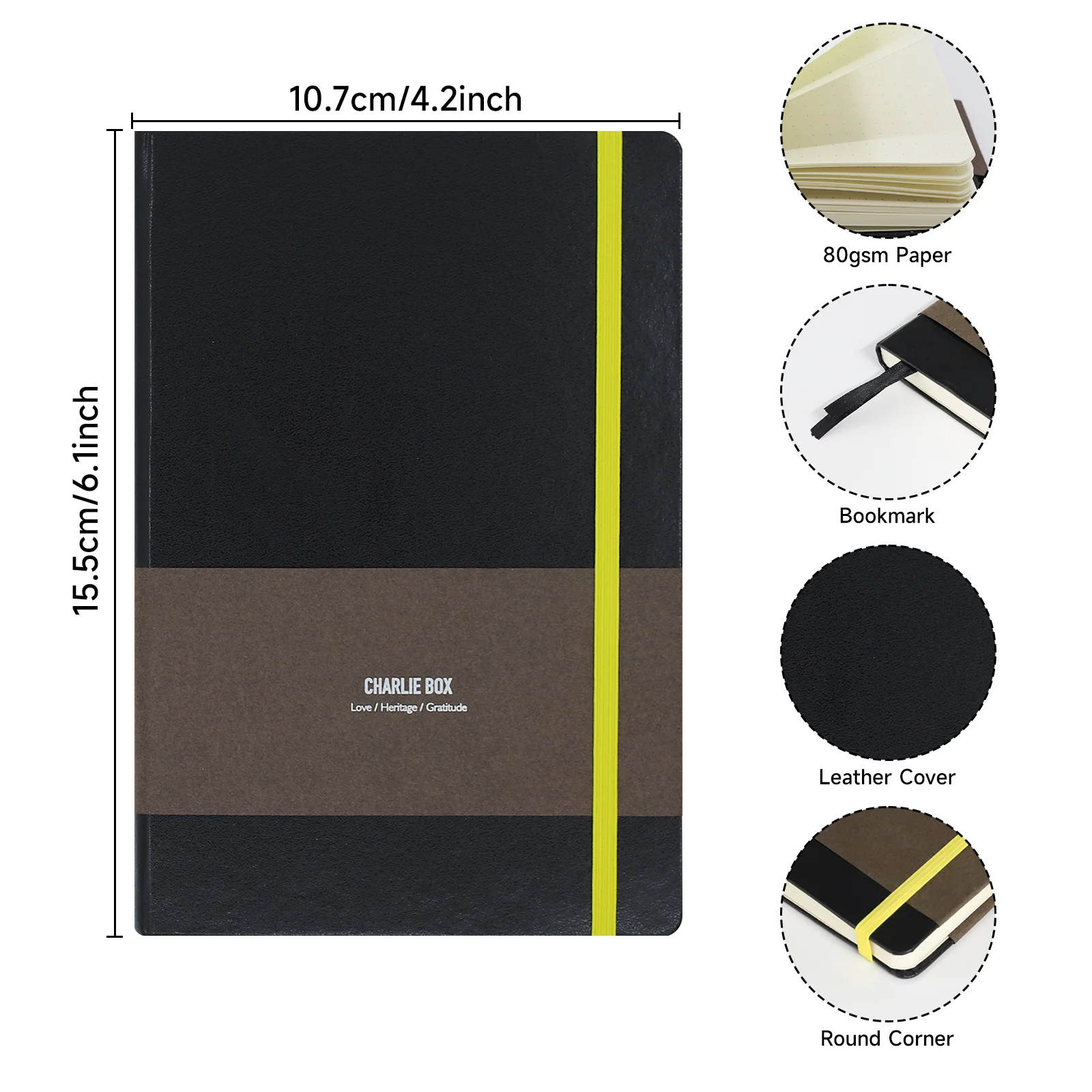 TUNJILOOL A6 A7 Notebook Journal Leather 192 Pages 80GSM Blanks/Dotted/Grid Notebooks Office School Supplies Stationery (2 Pack) 2