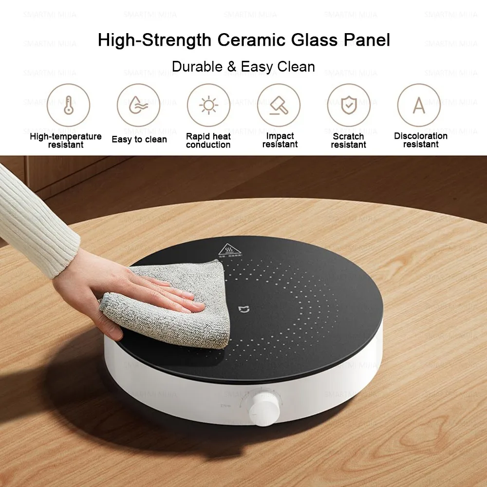 Fogão de indução XIAOMI MIJIA N1, 2100W de alta potência, 6 níveis de calor, 8 proteções de segurança, fácil limpeza, versão chinesa com adaptador 5