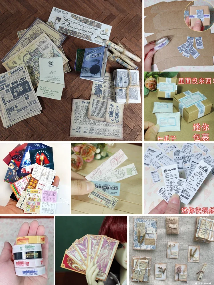 Miniature Poster Menu Delivery Single Delivery Bag Parcel Mini Ticket Mini Warning Strip Mini Cash Register BJD Doll Props