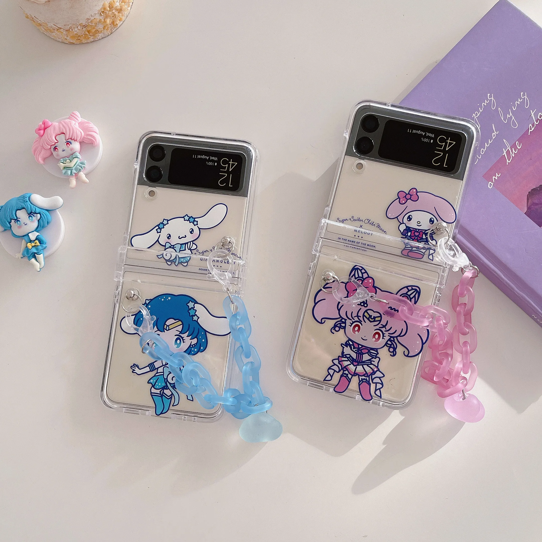 Z Flip 5 Chibi Pink Girl Phone Case for Samsung Galaxy Z Flip 3 4