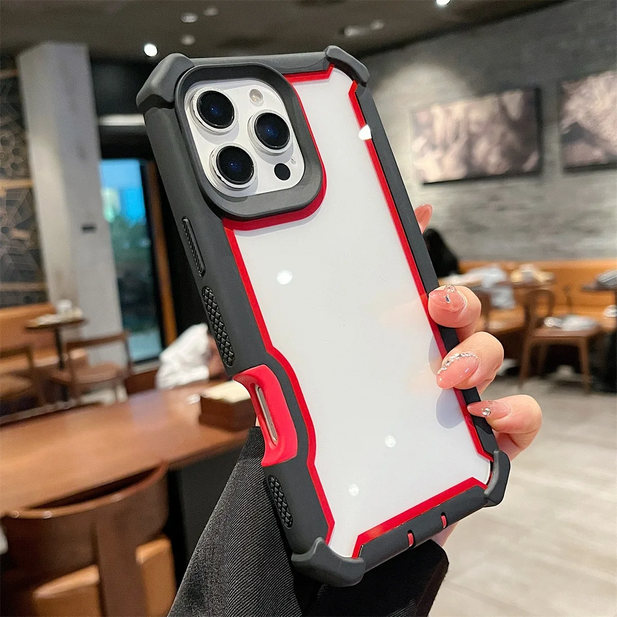 Luxury Dual-Layer Transparent Shockproof Phone Case - Durable Protective Shell