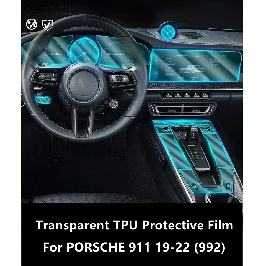 

Anti-scratch Repair Film Accessories Refit Car Interior Center Console Transparent TPU Protective FilmFor PORSCHE 911 19-22 992