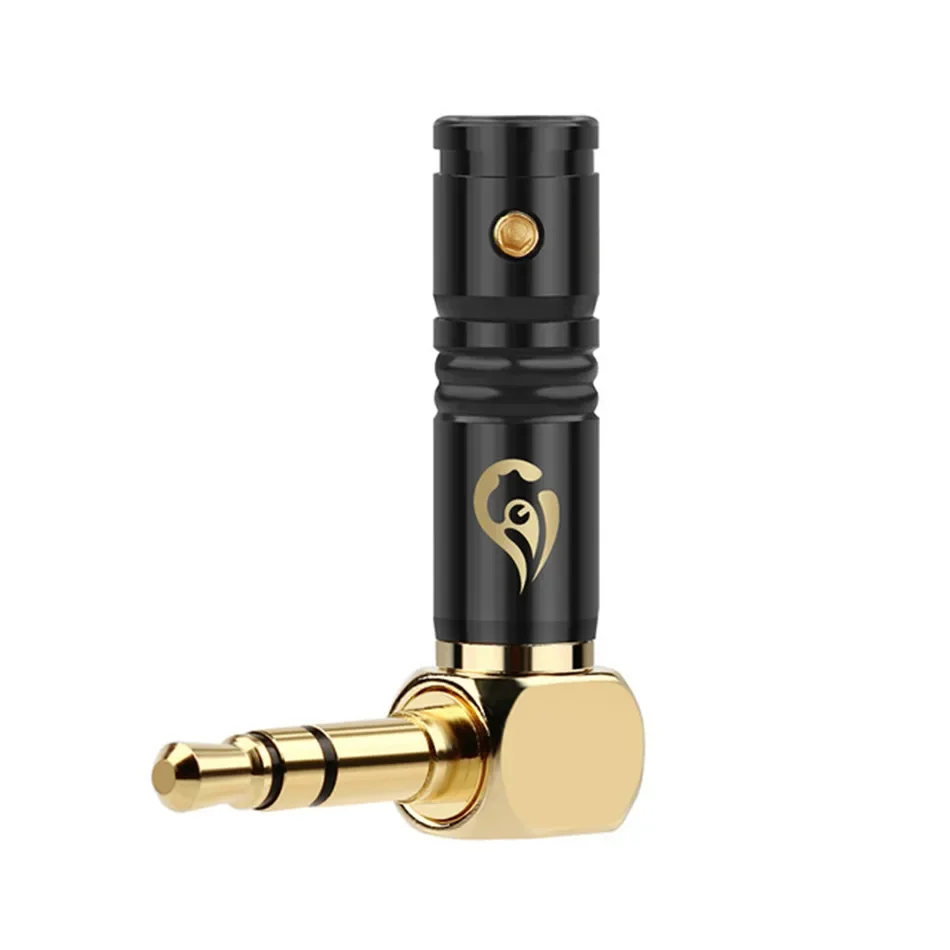 

Miniijack 3.5 mm Earphone Plug Right Angle 90 Degree 1/8" 3 Poles Audio Adapter Gold Plated Wire Connectors 25mmx30.2mm ID 4.0mm
