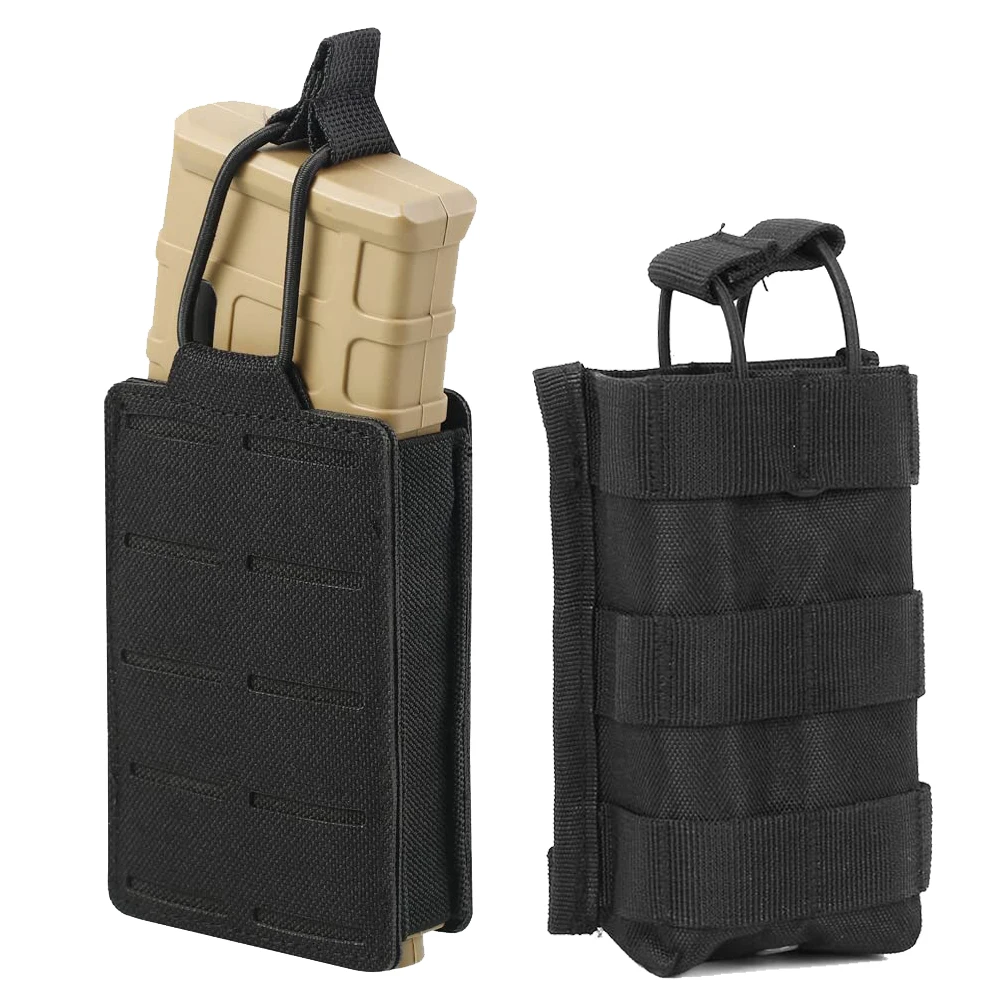 Tactical MOLLE 5.56 Single Mag Pouch for M4 M14 M16 AR 15 Magazines
