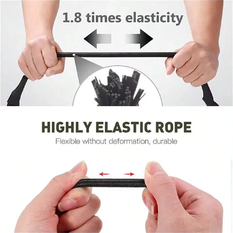 30-150CM Outdoor Elastic Rope with Black Hook Lightweight and Suitable for Luggage Packaging and Tent Construction