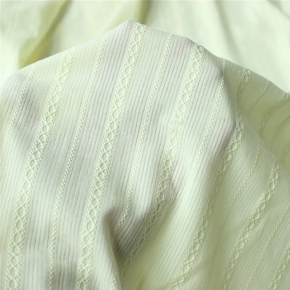 Soft Thin White Pink Jacquard Pure Cotton Fabric For Sewing Women Clothing Dress Pajamas Home Curtain Sheet Materials DIY Crafts