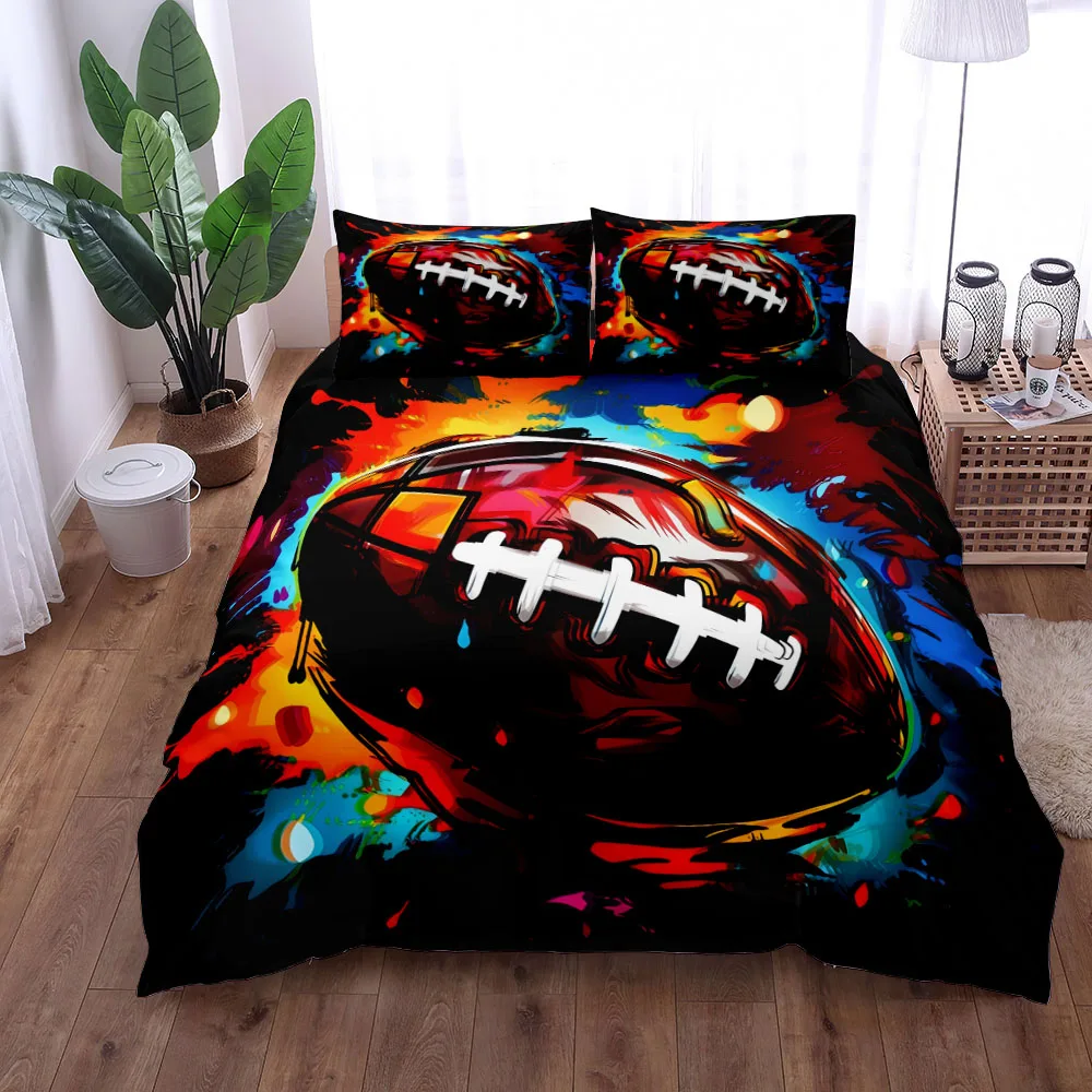 

National Football Poster Duvet Cover Set King Queen Double Full Twin Single Size Bed Linen Set