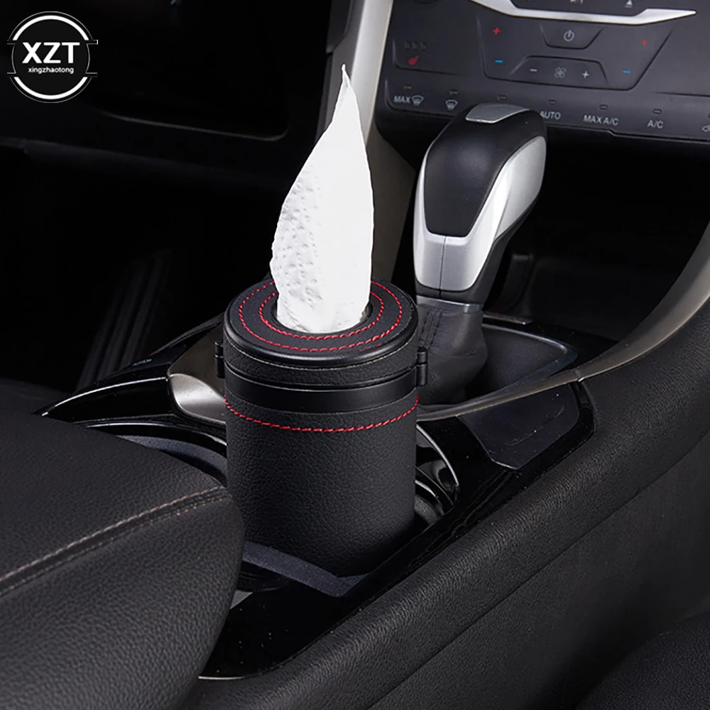 Car Tissue Holder Multifunction Car Tissue Box Cover Holder Auto Round Paper Tube With Safety Hammer Interior