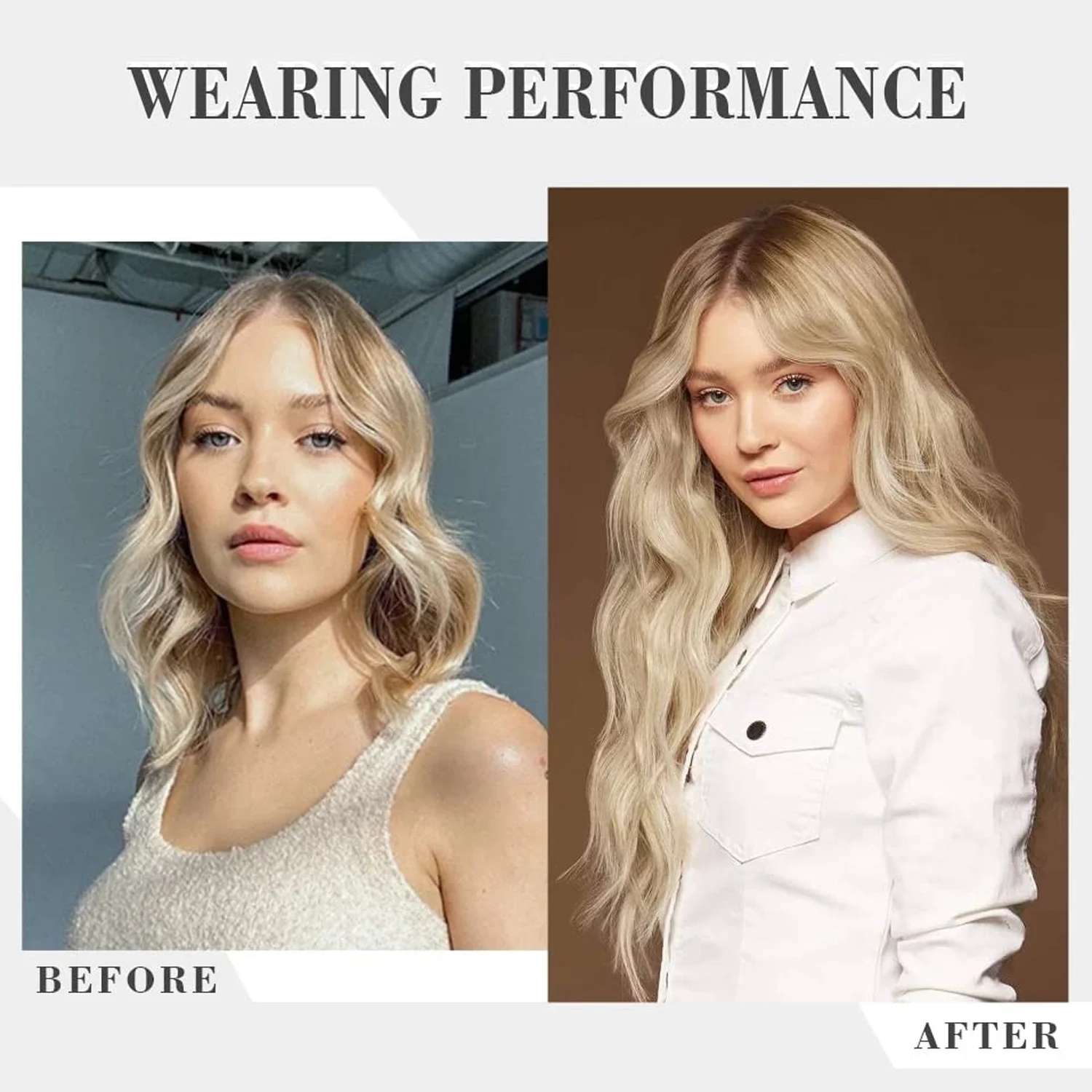Clip In Hair Extensions 7PCS Full Head 22 Inch Long Curly Wavy Synthetic Hair Pieces Natural Wavy For Women Girls hair extensions