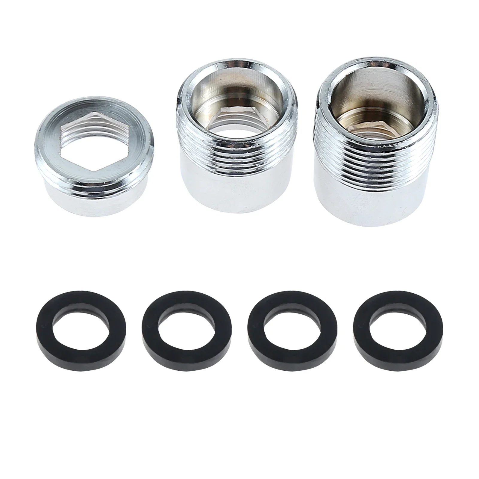 Set 7 Adattatori Per Rubinetti In Rame Con Guarnizioni - Convertitori Filettati Per Tubo Da Giardino, Cucina, Lavello E Filtro Acqua