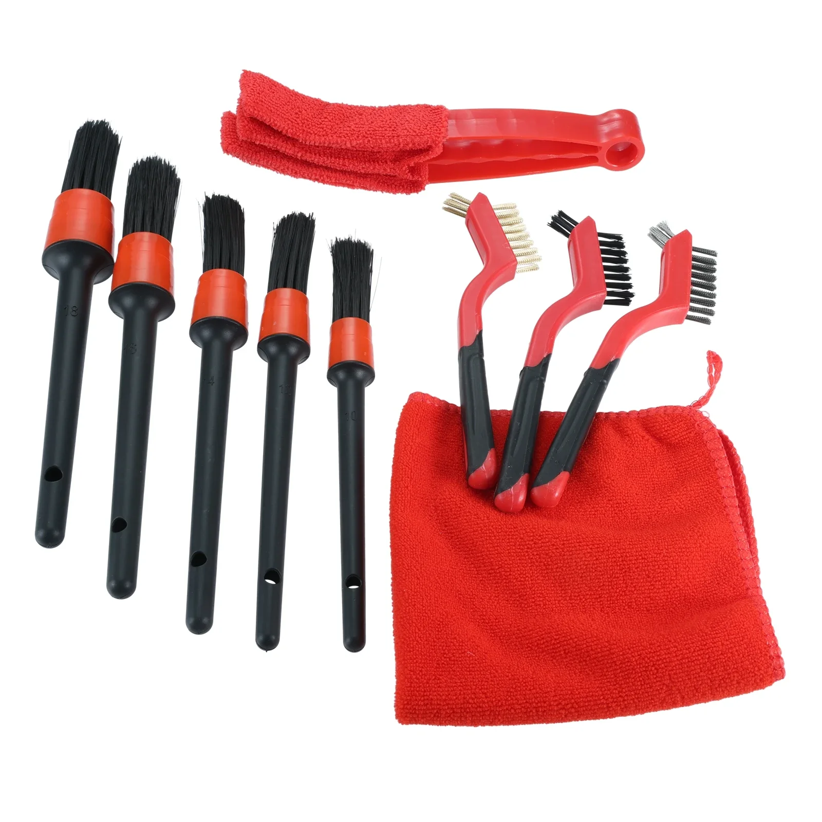 

1 Set Detailing Brush Microfiber Towel Kit Auto Interior Detail Brushes for Car Air Vent Rim Cleaning Dirt Dust Clean Wash Tools
