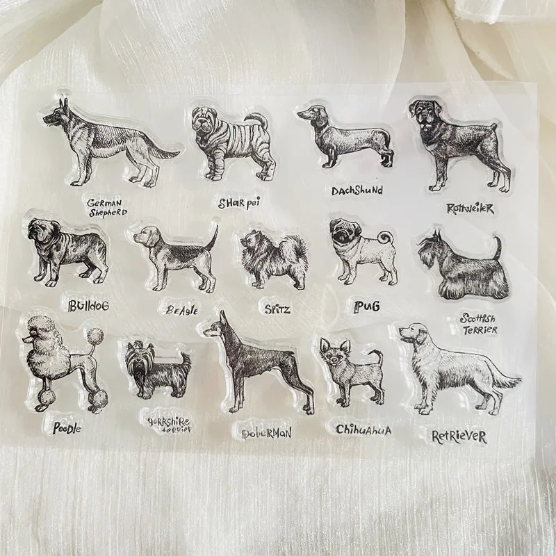 cute animal various dog Clear Stamp Transparent Silicone Stamp Seal Sheet For Scrapbooking Photo Album Decoration