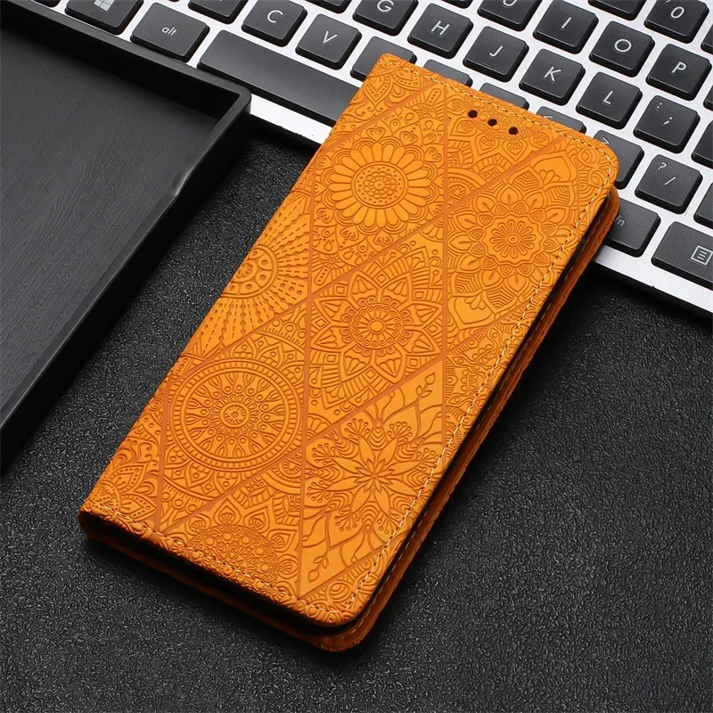 Vintage Flower Magnetic Leather Wallet Book Cover Case