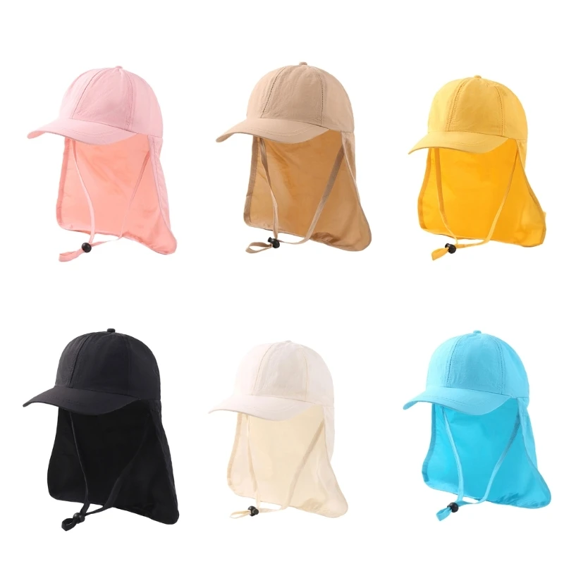 

Adjustable Fisherman Hat with Neck Shield Quick Drying Visor Hat Baby SunHat