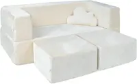 Kids Couch - Modular Kids Sofa for Toddler and Baby Playroom/Bedroom Furniture (Ivory) with Bonus Pillow 1