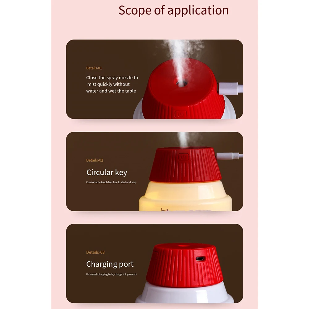 Description Picture 6 of itemMini 350ML Yogurt Cup Air Humidifiers Essential Oil Aroma Diffuser Perfume Ultrasonic USB Fogger for Home Bedroom Car 가습기 디퓨저