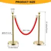 8 PCS Stainless Steel Stanchion Post Queue 5 ft Red Velvet Rope Red Carpet Ropes and Poles Crowd Control Barriers for Red 2