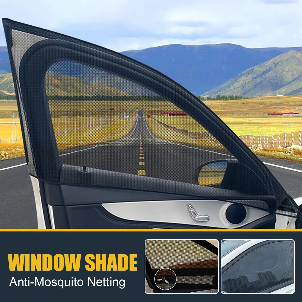 

2/4pcs Anti-Mosquito Car Window Sun Shade Mesh Netting Side Window Covers Shade Net for Sedan SUV Truck protect Accessories