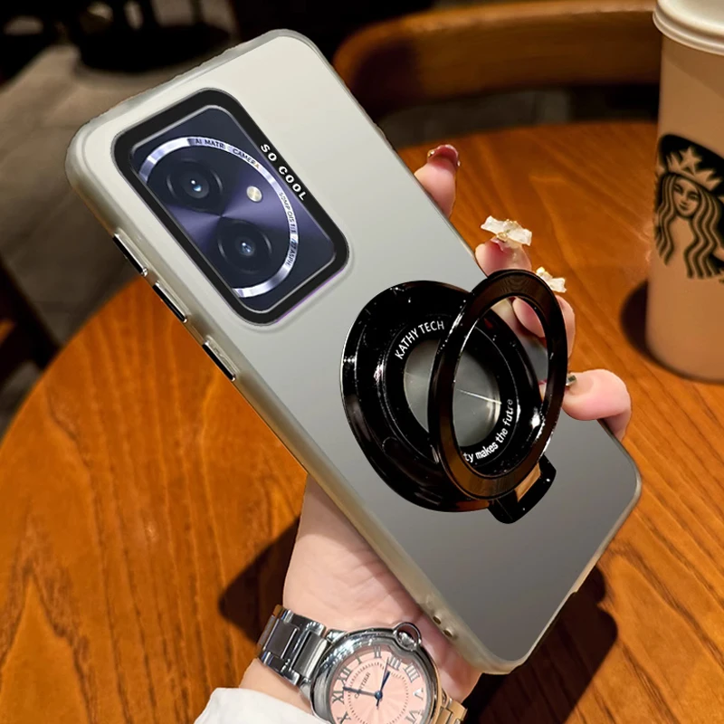 Laser Matte Hard Ring Magnetic Bracket Stand Cover Case