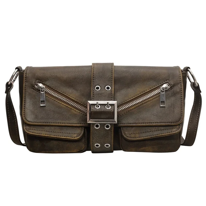 thumbnail image 1 of Bolsos de hombro de PU de moda con empalme sólido, bolso cruzado con hebilla de hilo y cierre de cremallera, gran oferta 2024, bolsos para mujer, bolsos de señora, 1 of 5