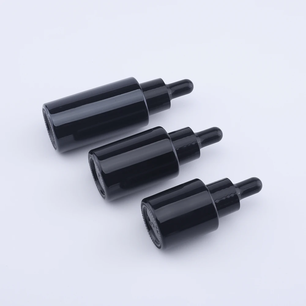 

20Ml 30ML 40ML 60ML Black Glass Dropper Bottles Empty Essential Oil Bottles Jars Vials With Pipettes Perfume Bottles 3pcs