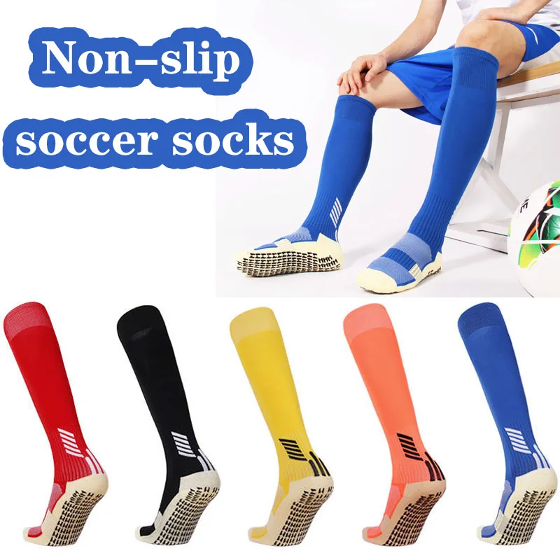 Professional Anti-Slip Soccer Knee High Socks Adult Kids Rubber Block Towel Bottom Long Football Hockey Sports Grip Socks Unisex adult sports soccer socks kids breathable thick running football sock knee high long stocking compression professional socks men