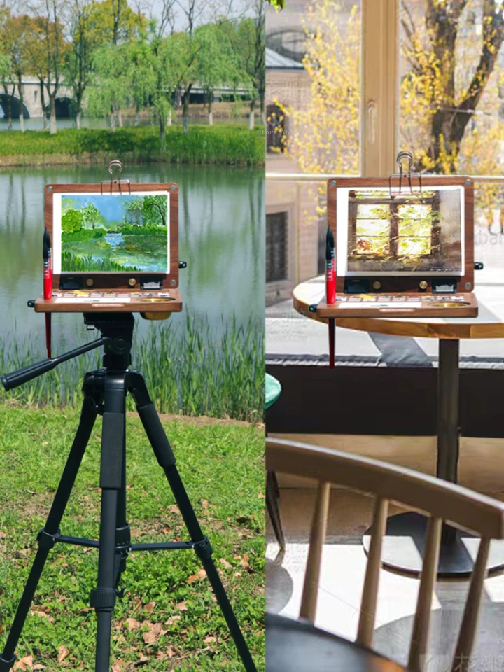 Tazza Doppia Per Pittura Ad Olio In Acciaio Inox - Contenitore Solventi Con Coperchio E Clip Per Tavolozza (Modello F-332) - Foto 5