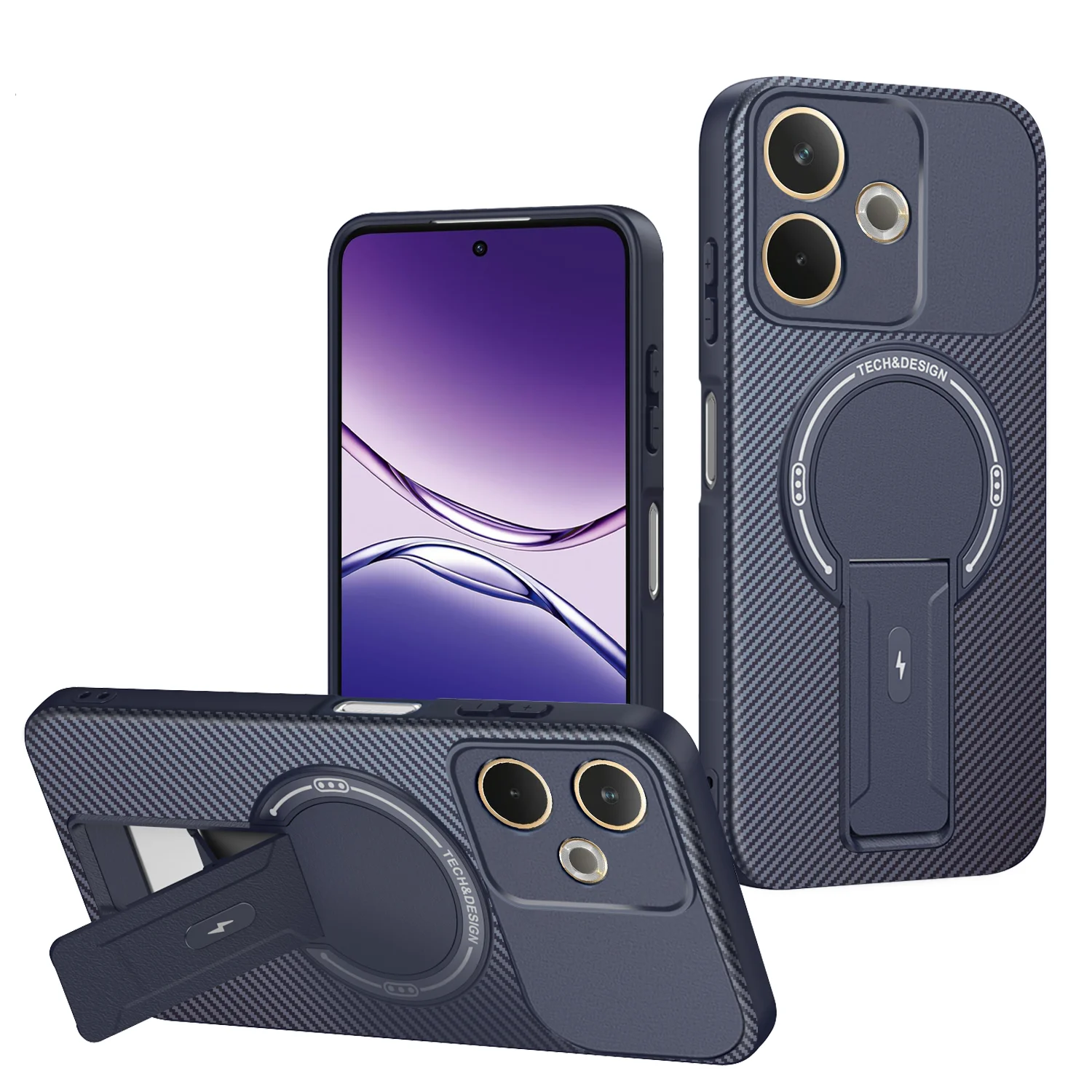 Enhanced Carbon Fiber Magnetic Stand Case with Armor Protection
