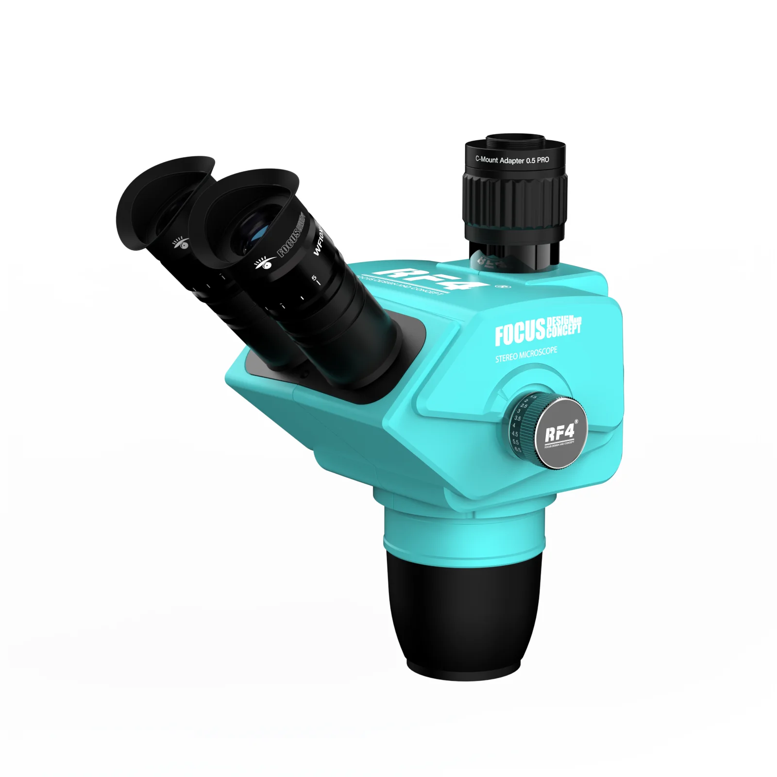 RF4 New Trinocular  Microscope Head 6.5-65X Simul Focal Continuous Zoom Stereo Microscope WF10X/23mm Eyepiece  Phone PCB Solderi 6
