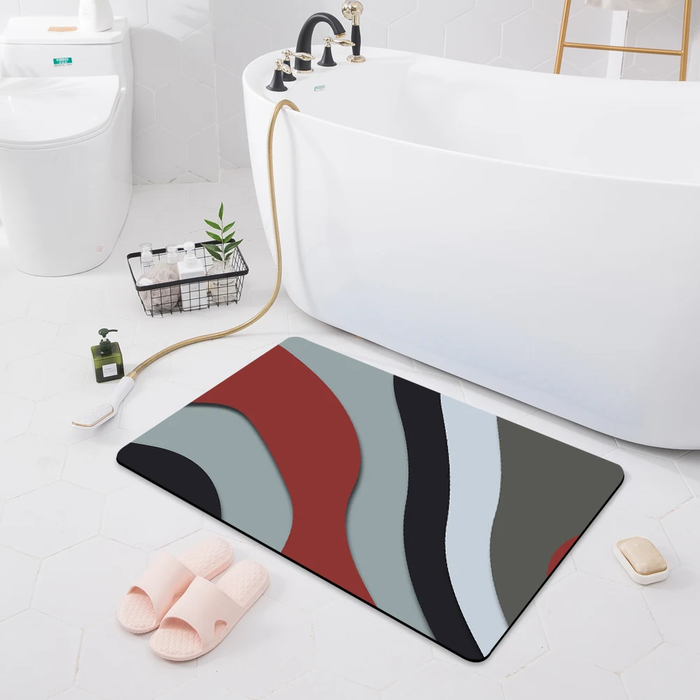 

Bathroom Absorbent Anti-Slip Mat Entrance Doormat Shower Room Bathtub Rug Bath Toilet Floor Home Kitchen Bedroom Hallway Carpet