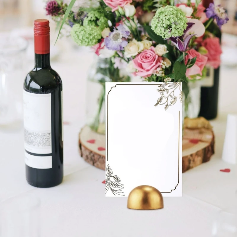 Set of 12pcs Gold Table Number Holders Round Place Card Stands for Parties