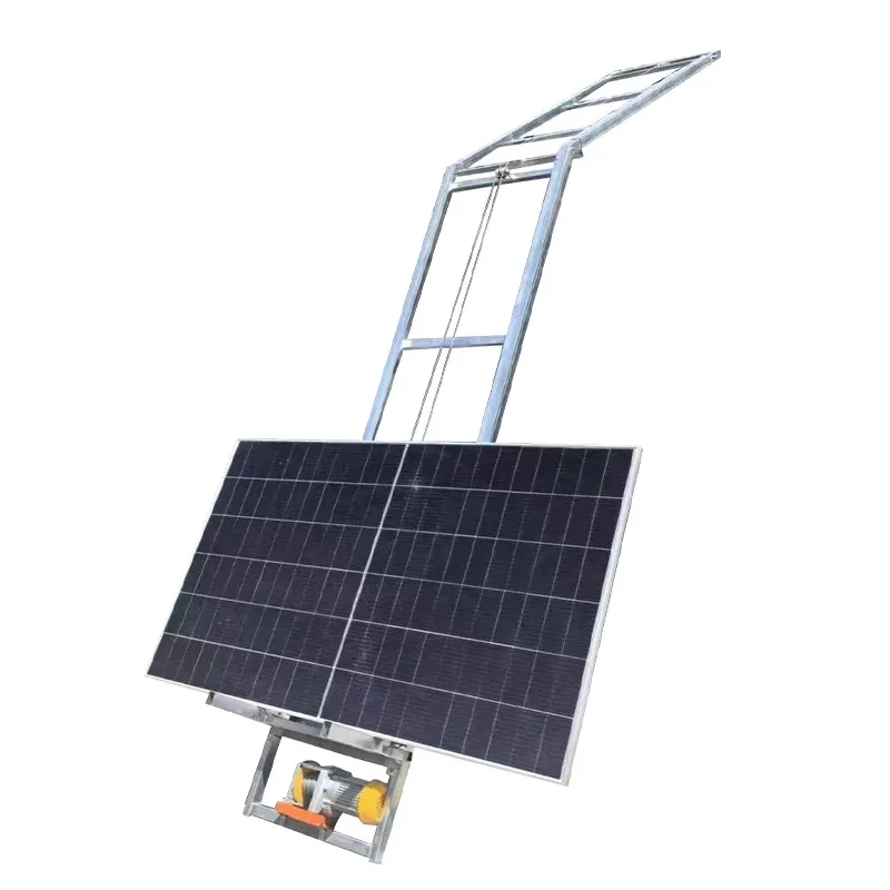 Small tile house special glazed tile steel door and window feeding automatic turning resin photovoltaic panel lift