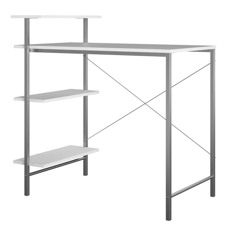 Description Picture 5 of itemSide Storage Desk - White Laptop Standing Desk Computer Desk Office Table Furniture