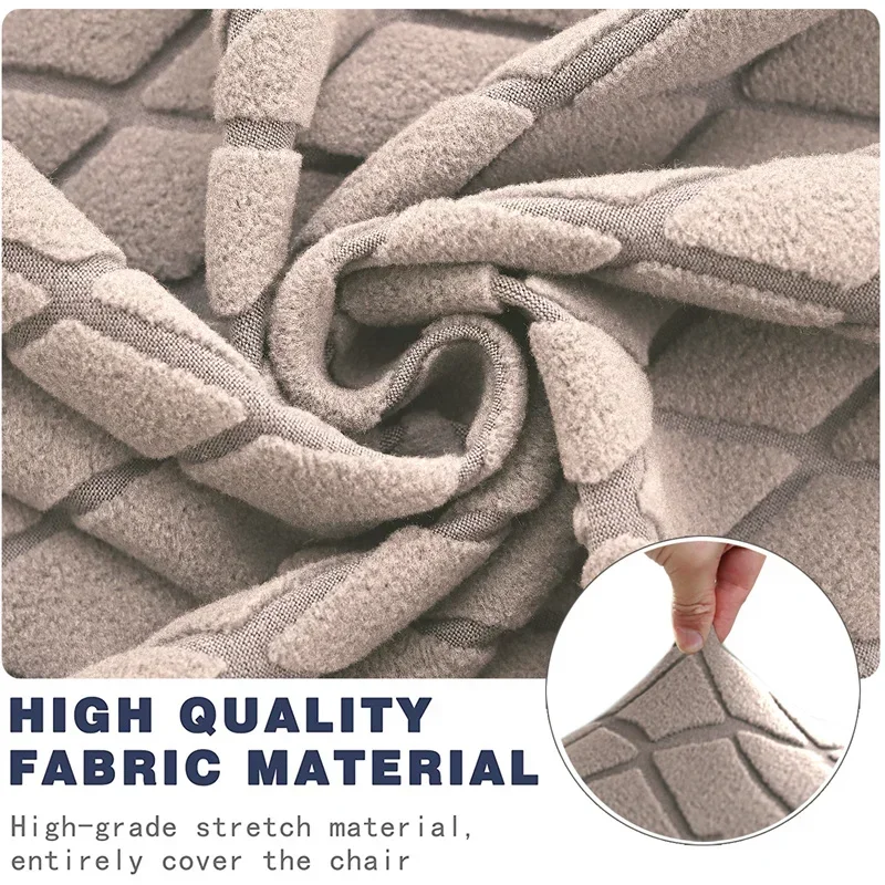 Plaid Jacquard Recliner Chair Cover Stretch Single Sofa Cover Thicken Armchair Slipcovers Relax  Chair Covers 4Pcs Split 6