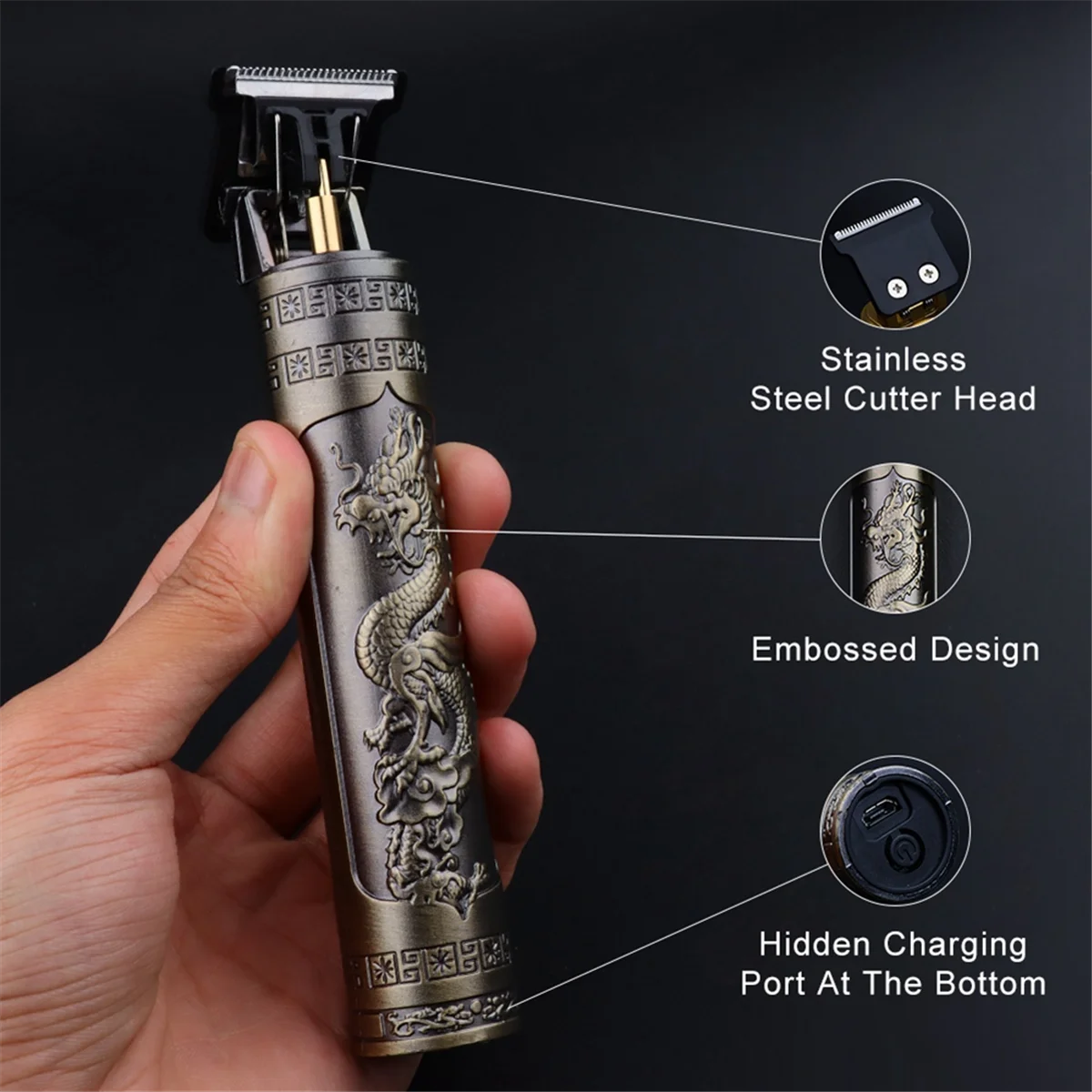 Haircut Razor for Men Recharge Shaver Adult Electric Vintage Clipper Razor Home USB Charging Barber Shop B 5