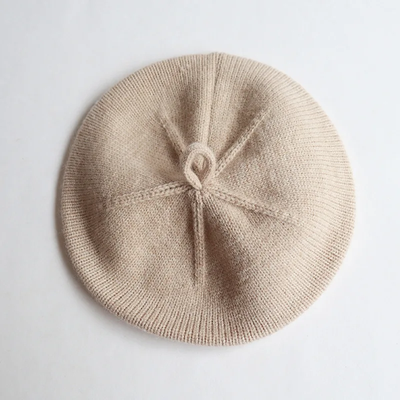 כובע ברט מסריג בצבע אחיד לתינוקות בנים ובנות כובע אמן לחורף