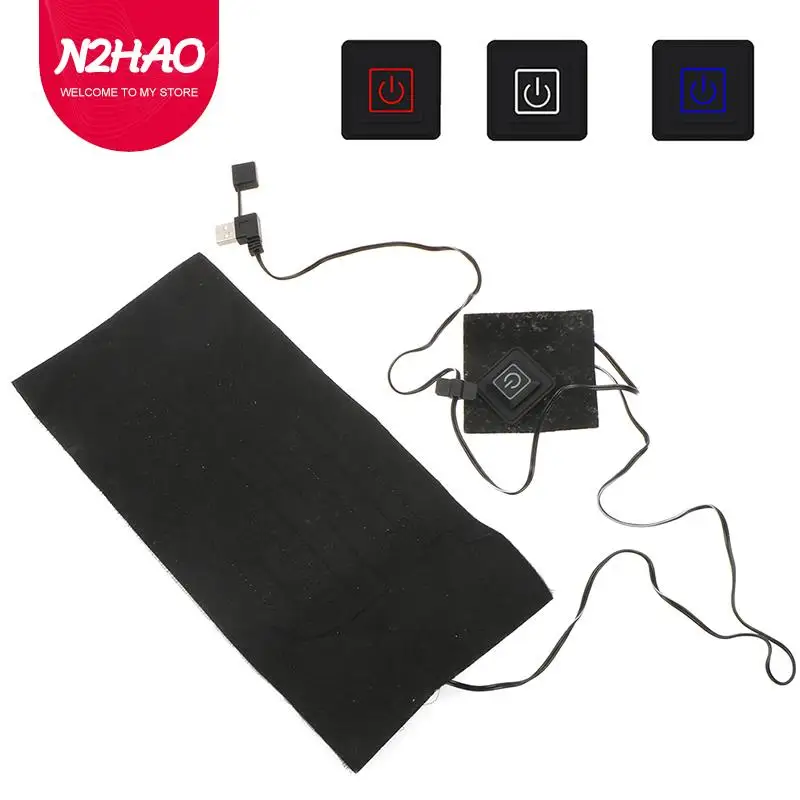 

USB Clothes Heater Pad With 3 Gear Adjustable Temperature 5 In 1 Electric Heating Sheet Heating Warmer Pad For Vest Jacket