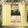 2 Panels Striped Outdoor Grommet Fliter Curtains For Patio, Gazebo And Cottage, Soft Fabric, Privacy, Weatherproof, Waterproof 1