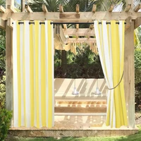 2 Panels Striped Outdoor Grommet Fliter Curtains For Patio, Gazebo And Cottage, Soft Fabric, Privacy, Weatherproof, Waterproof 1