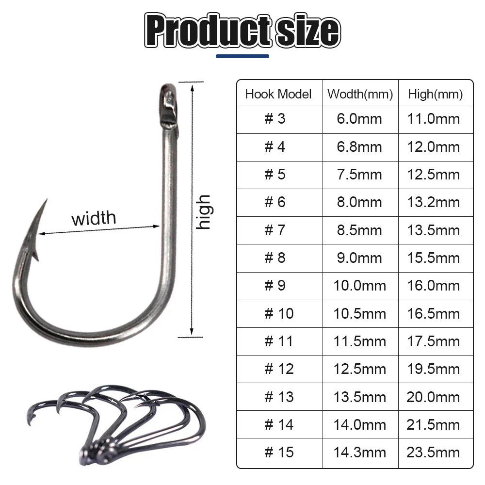 100 Pcs Fishing Treble Hook Carbon Steel Tackle Barbed Pike Flying  2/4/6/8/10/12/14#