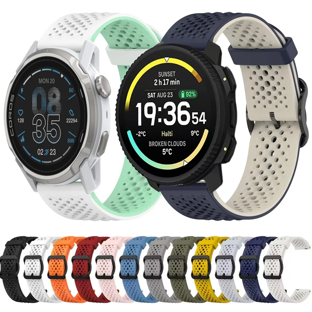 Silicone Sports Watchband with Adjustable Strap - 20mm/22mm